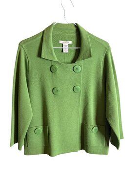 Sweater Jacket M Green Covington NWT